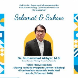 Dekan dan Segenap Civitas Akademika Fakultas Psikologi Universitas Pancasila mengucapkan