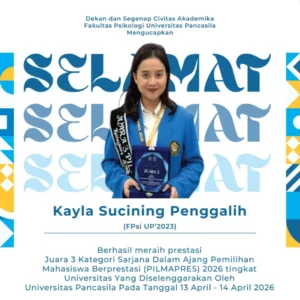 Dekan dan Segenap Civitas Akademika Fakultas Psikologi Universitas Pancasila mengucapkan selamat dan apresiasi setinggi-tingginya kepada