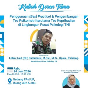 Kuliah Dosen Tamu Fakultas Psikologi Universitas Pancasila
