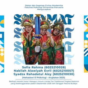 Selamat dan Apresiasi Setinggi-tingginya Kepada Mahasiswa Fakultas Psikologi Universitas Pancasila