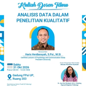 KULIAH DOSEN TAMU MAGISTER PSIKOLOGI UNIVERSITAS PANCASILA